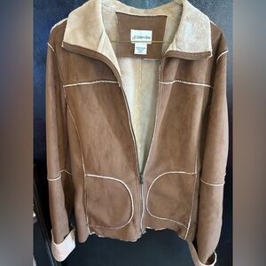 St. John's Bay Brown Teddy Jacket with Cream Lining